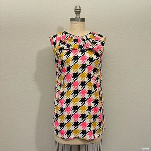 MARNI Sleeveless Commessa Tie-Back Ruffle-Neck Tunic Blouse in Multi